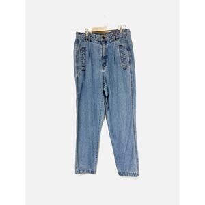 Vintage Lizwear Mom Jeans Relaxed Fit Tapered Leg Light High Waist Size 12